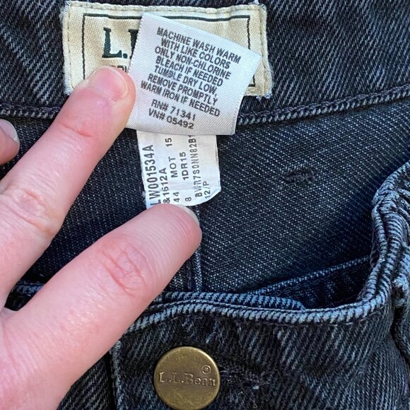 Vintage 100% cotton L.L. Bean mom jeans high waisted elastic sides - Picture 5 of 5